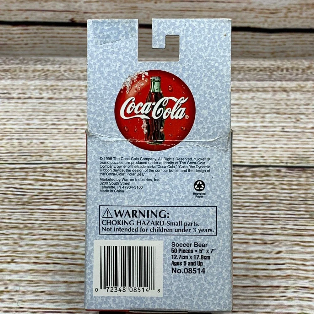 Coca-Cola Polar Bear Soccer‎ Ultra Mini 50 Piece Puzzle 1998 Collectible